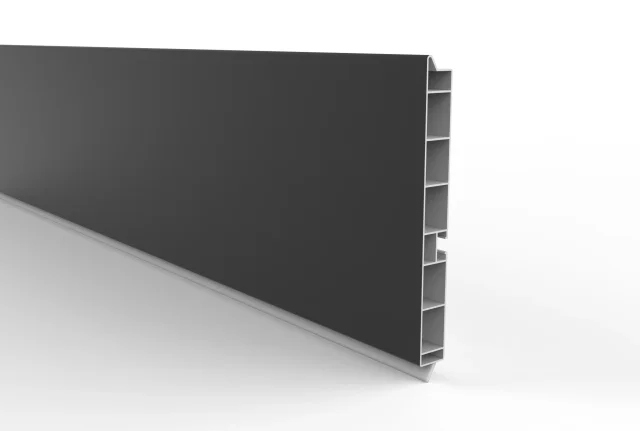Zocalo Pvc 100mm x 4mts Aluminio Negro