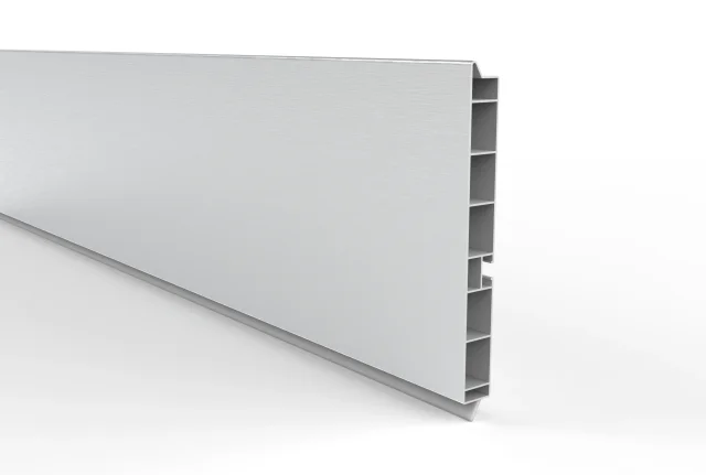 Zocalo Pvc 120mm x 4mts Aluminio Cepillado