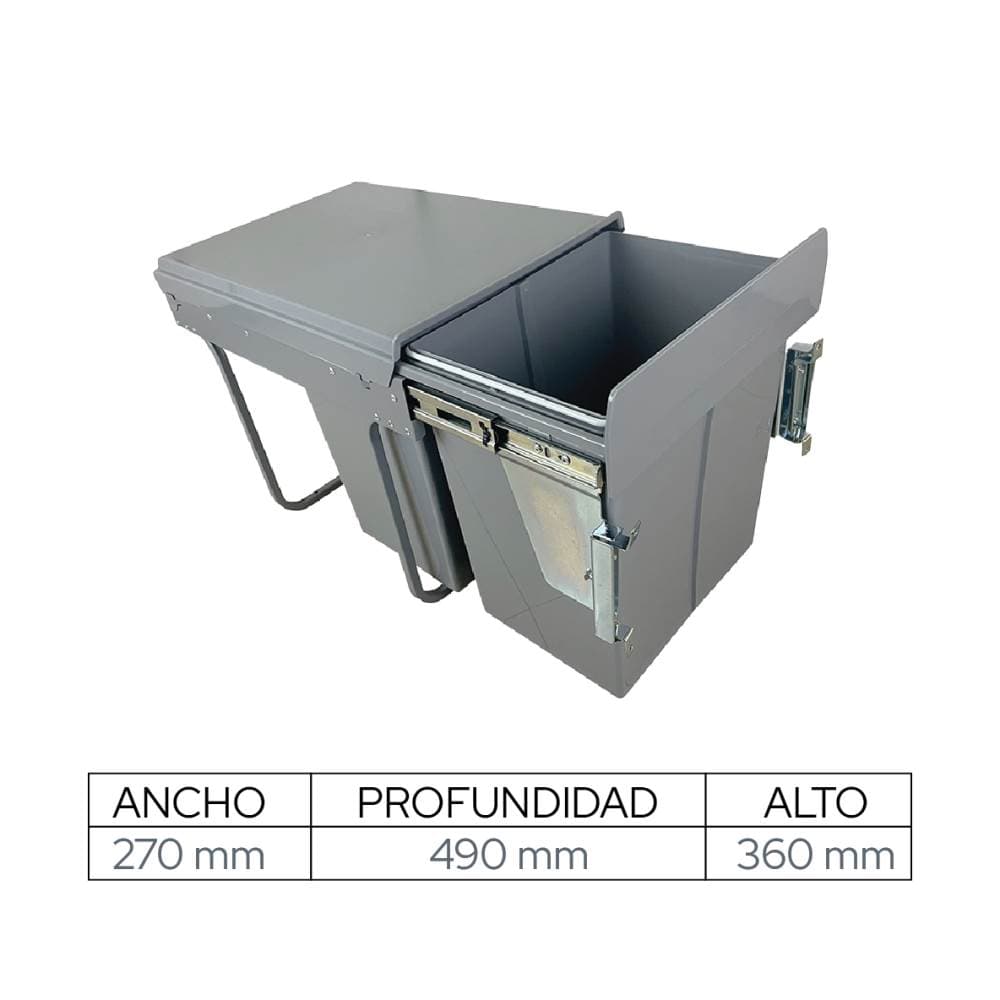 Porta Residuos Doble Extraible 8+8Lts